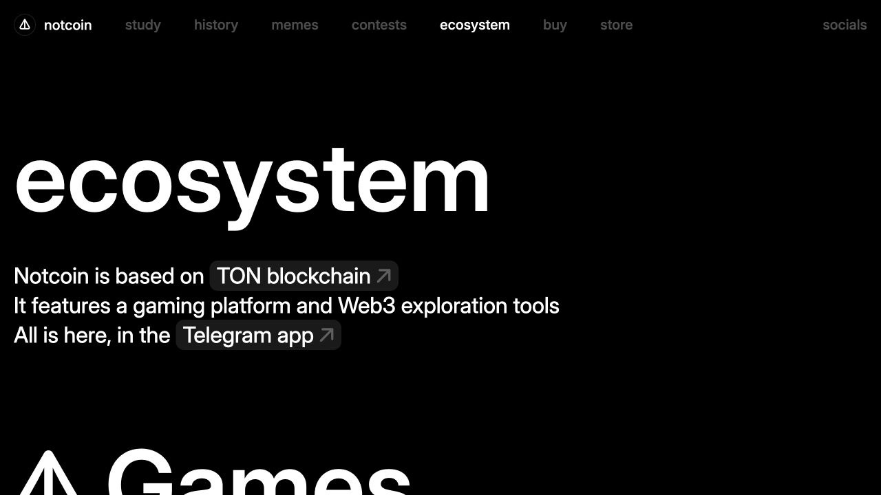 Notcoin ecosystem website